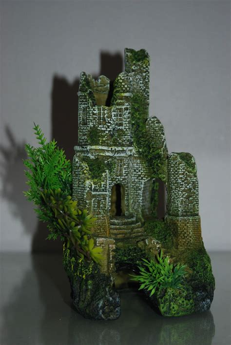 Stunning Detailed Aquarium Castle Ruin Decoration 12 X 12 X 22 Cms Ebay