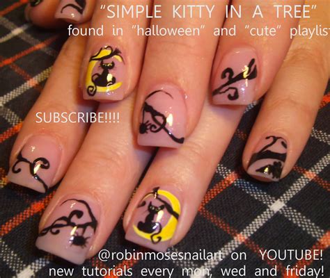 Robin Moses Nail Art Halloween Nails Black Cat Nails Black Cat