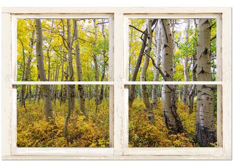 Glorious Golden Forest Window View 32x48x125 Premium Canvas Wrap