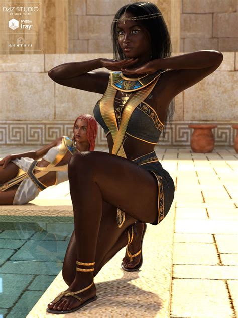 Egyptian MEGA Bundle Characters Outfits Hair Poses And Lights D Models Black Love Art
