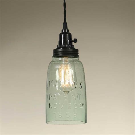 Mason Jar Pendant Lamp Light Globe Brown Emory Valley Mercantile