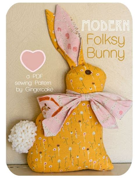 Fabric Bunny Pattern By Gingercake Sewing Projects Sewing Toys