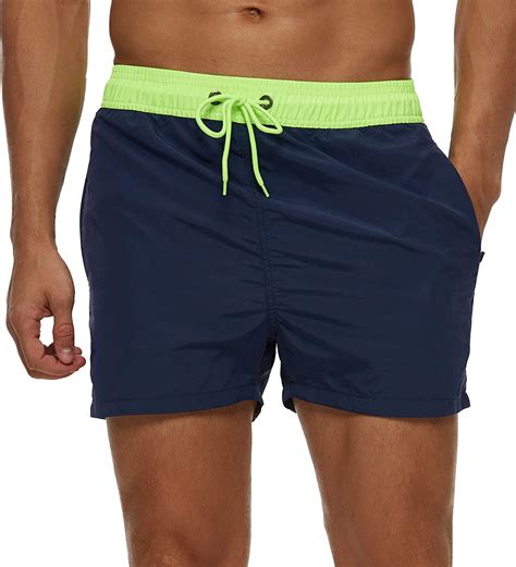 Silkworld Men S Slim Swim Shorts With Zipper Pockets Quick Dry Swimsuit