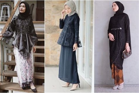 35 Terbaik Untuk Kebaya Hitam Wisuda Hijab Aneka Model Kebaya