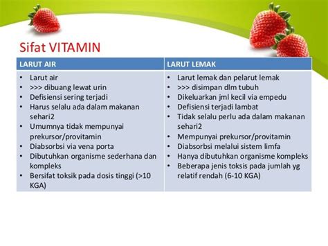 Jenis Vitamin Yang Larut Dalam Air