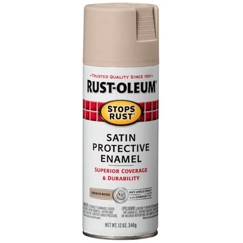 Rust Oleum Stops Rust Satin French Beige Spray Paint Net Wt 12 Oz In