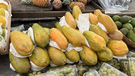 Fresh Papayas At Brazilian Street Market Stock Photo Image Of Fresh