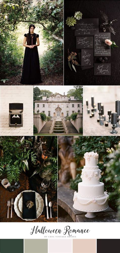Halloween Romance Wedding Inspiration In Black And Green Halloween