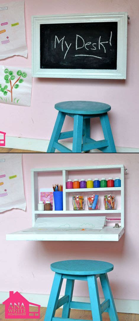 Flip Down Wall Art Desk Art Desk For Kids Kids Furniture Plans Art Desk