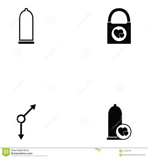 Safe Sex Icon Set Stock Vector Illustration Of Sign 107352138
