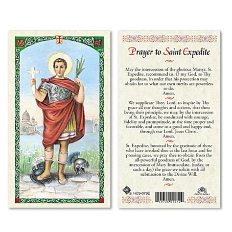 Buy Holy Prayer Cards For The Prayer To Saint Expedite In English