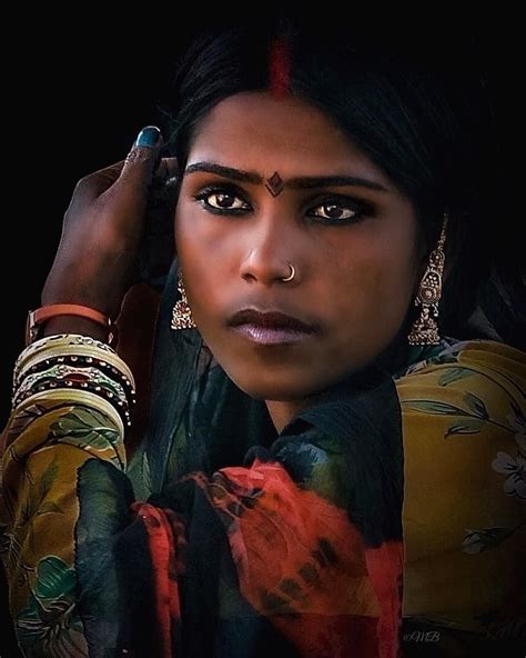 Portrait Of A Beautiful Gypsy Woman Taken During Pushkar Camel Fair