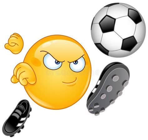 Fußball Emoji Emoticon Vektor Abbildung Illustration Von Spielen
