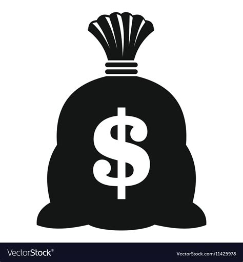 Money Bag With Us Dollar Sign Icon Simple Style Vector Image