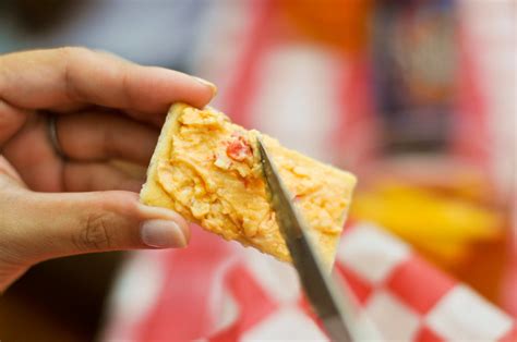 Creamy, tangy, full of cheese and light enough to leave you without any guilt. Pimento Cheese Recipe :: The Meatwave
