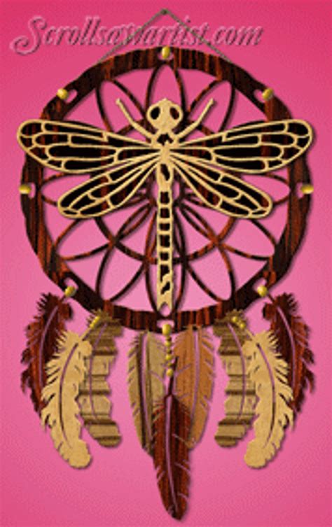 Dream Catcher With Dragonfly Overlay Scroll Saw Artist