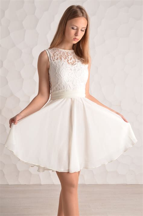 Short White Prom Dress White Lace Homecoming Dress White Cheap Etsy