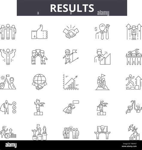Results Line Icons Signs Vector Set Linear Concept Outline