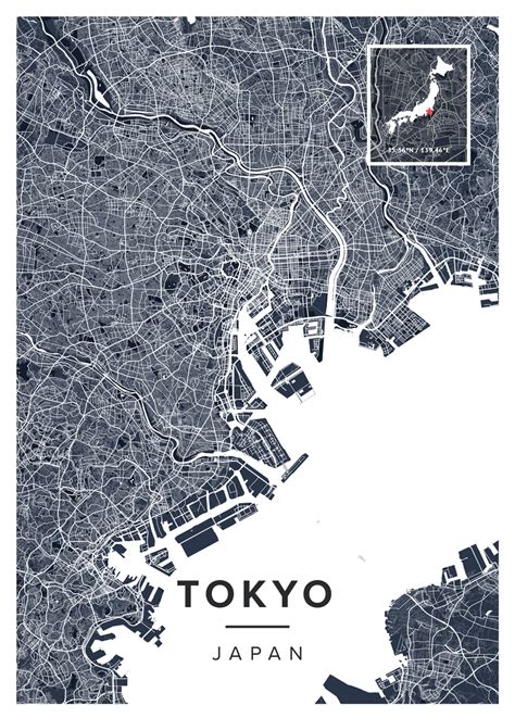 Tokyo Map Poster Maps Of The World