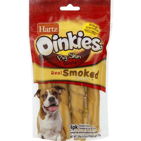 Hartz Oinkies Pig Skin Twists Original Dog Treats Market Basket
