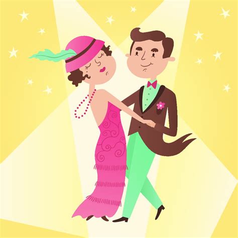 Illustration Of Vintage Dance Couple Eps Vector Uidownload