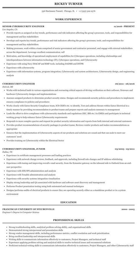 List any past experience, including relevant cyber security duties and achievements. R D Engineer Resume Sample - Best Resume Ideas