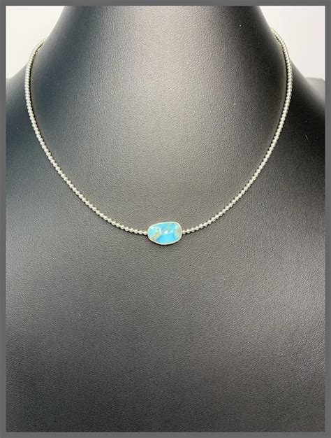 Sterling Silver And Sleeping Beauty Turquoise Necklace Ruby Lane