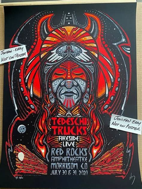 Tedeschi Trucks Band Red Rocks 2021 Screenprint Ae Poster Sn 100 Ships Today 14777 Picclick