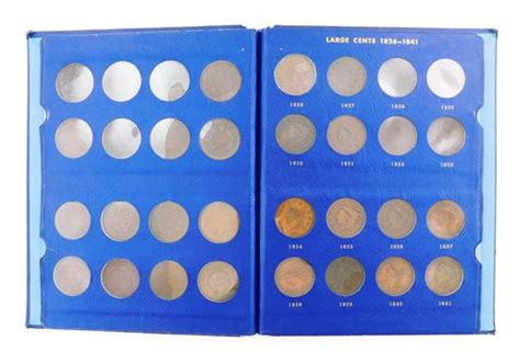 Lot †coins Us Large Cent Album Forty Eight Coins In Album Complete