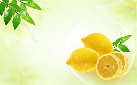 Lemon 3d Food Fruits Slice Yellow Leaf Hd Wallpaper Peakpx