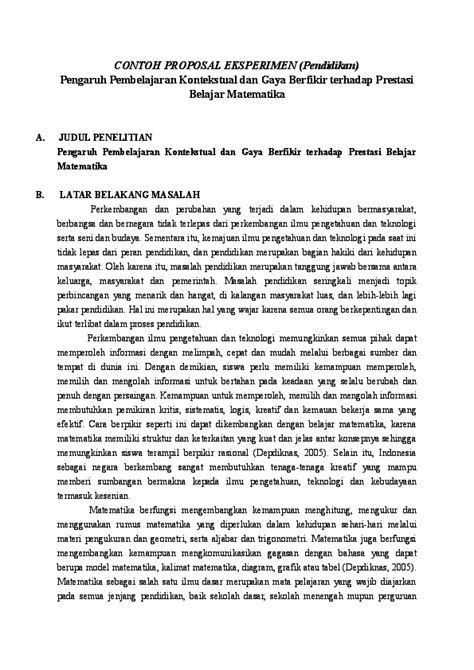 Tri , widiyani (2013) pengembangan modul layanan bimbingan pribadi tentang kecerdasan emosional untuk siswa kelas ix smp n 5 wates. Contoh Proposal Penelitian Eksperimen Pendidikan ...