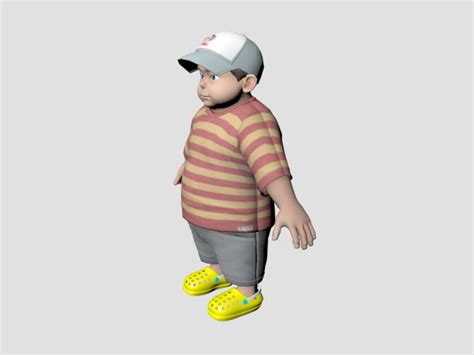 Fat Boy Rigged 3d Model Maya Files Free Download Cadnav