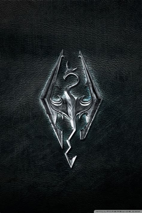 It's silver and the black, made of real metal and enamel accents. 48+ Skyrim Logo Wallpaper on WallpaperSafari
