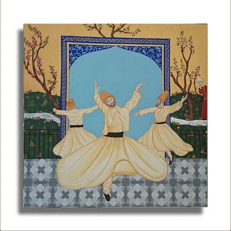 Original Painting Whirling Dervish Sufi Dance Rumi Miniature