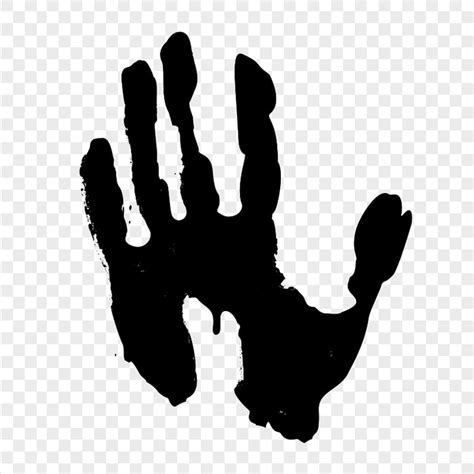 HD Black Hand Print Clipart Silhouette PNG Citypng