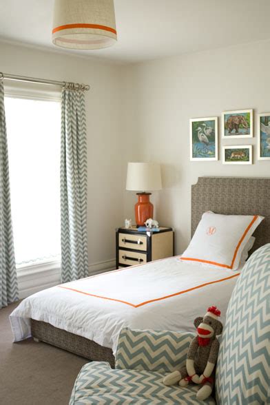 Daring orange and blue decor elements pull together to style playful rooms in these three modern apartments. Blue and Orange Boy's Bedroom - Contemporary - boy's room ...