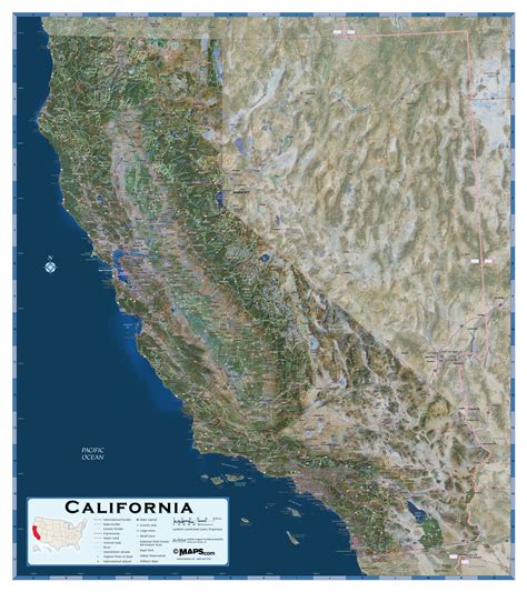 Satellite Map Of California Printable Maps