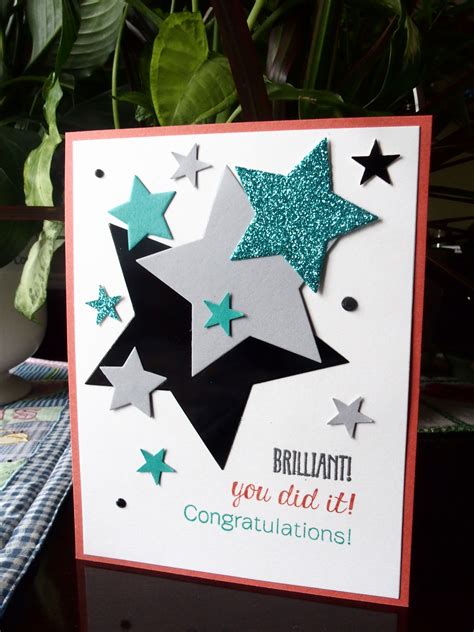 Graduation Card With Bravo And Star Thinlets By Stampin Up Graduation
