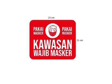 Jual Stiker Vinyl Kawasan Wajib Pakai Masker Safety Sign Cegah Covid