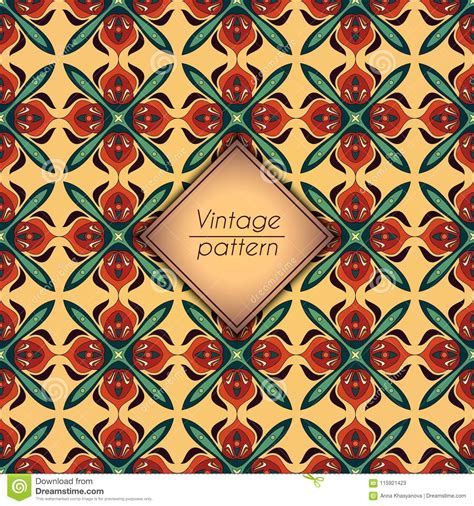Abstract Geometric Retro Seamless Pattern Vector Background Stock