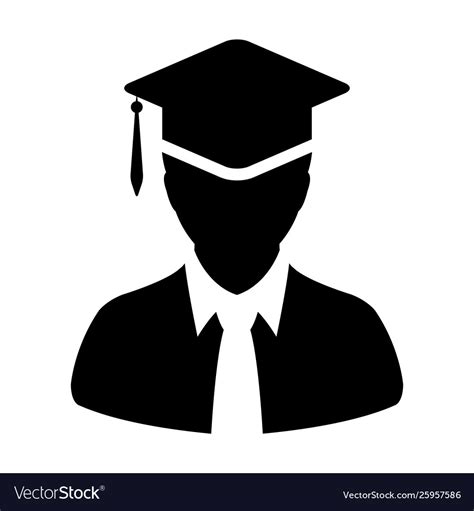 Degree Icon Male Student Person Profile Avatar Vector Image