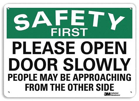 Lyle Safety Sign Please Open Door Slowly People May Be Approaching