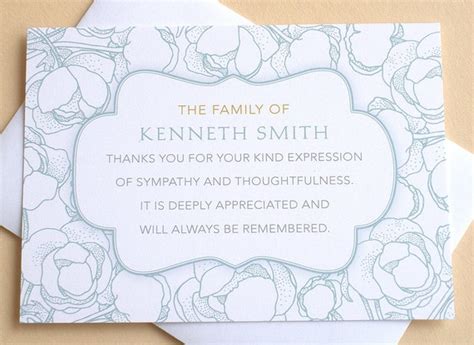 English Or Spanish Thank You Cards For A Funeral Blue Etsy
