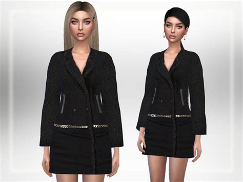 Chic Black Coat By Puresim At Tsr Sims 4 Updates