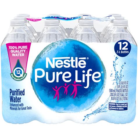 Nestle Pure Life Purified Water 12 169 Fl Oz Bottles
