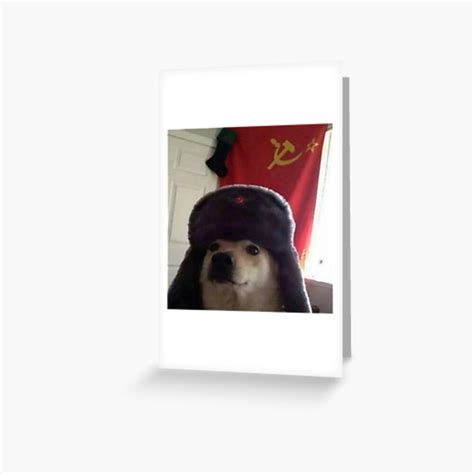 Communist Doggo Greeting Card For Sale By Jimmbo Redbubble