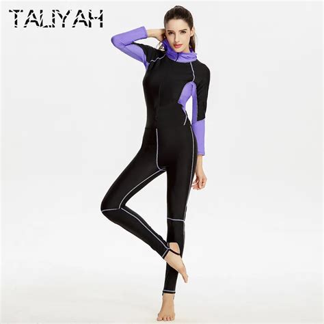 Diving Suit Womens Wetsuit With Cap Equipment Snorkeling Jumpsuit One Piece Long Sleeved