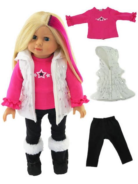 white star puffer vest top and leggings fits 18 inch american girl doll clothes ebay