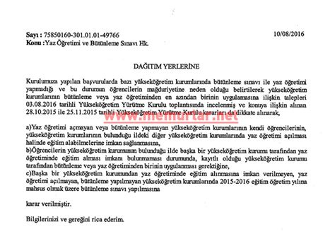 Üniversitelere, bütünleme sınavı yapmak zorunluğu - Memurlar.Net