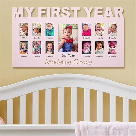 Your baby won't remember this party, and may your baby will probably still be taking a morning and afternoon nap when her first birthday rolls around. Baby's First 12 Months Frame | Birthday gifts for boys ...